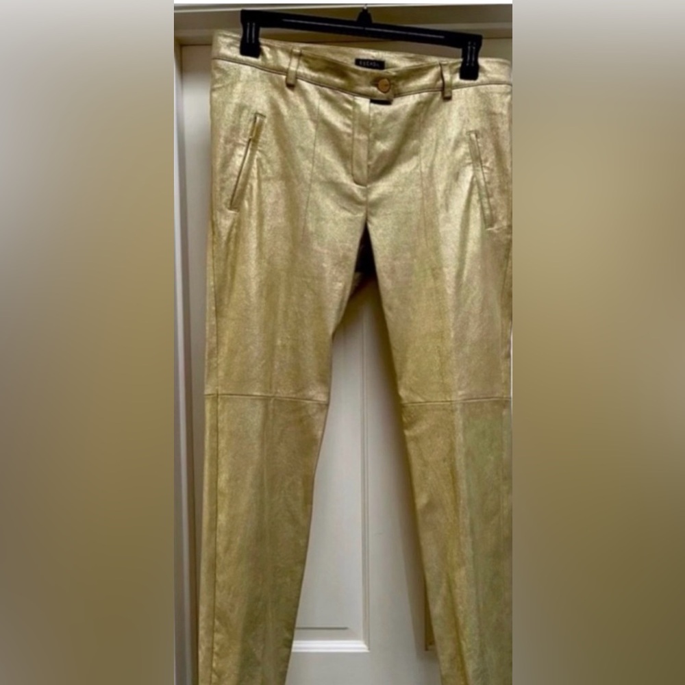 🌹HP Gorgeous Y2K Vintage Gold Style Escada Leather Jeans Festival Ready - Picture 7 of 7